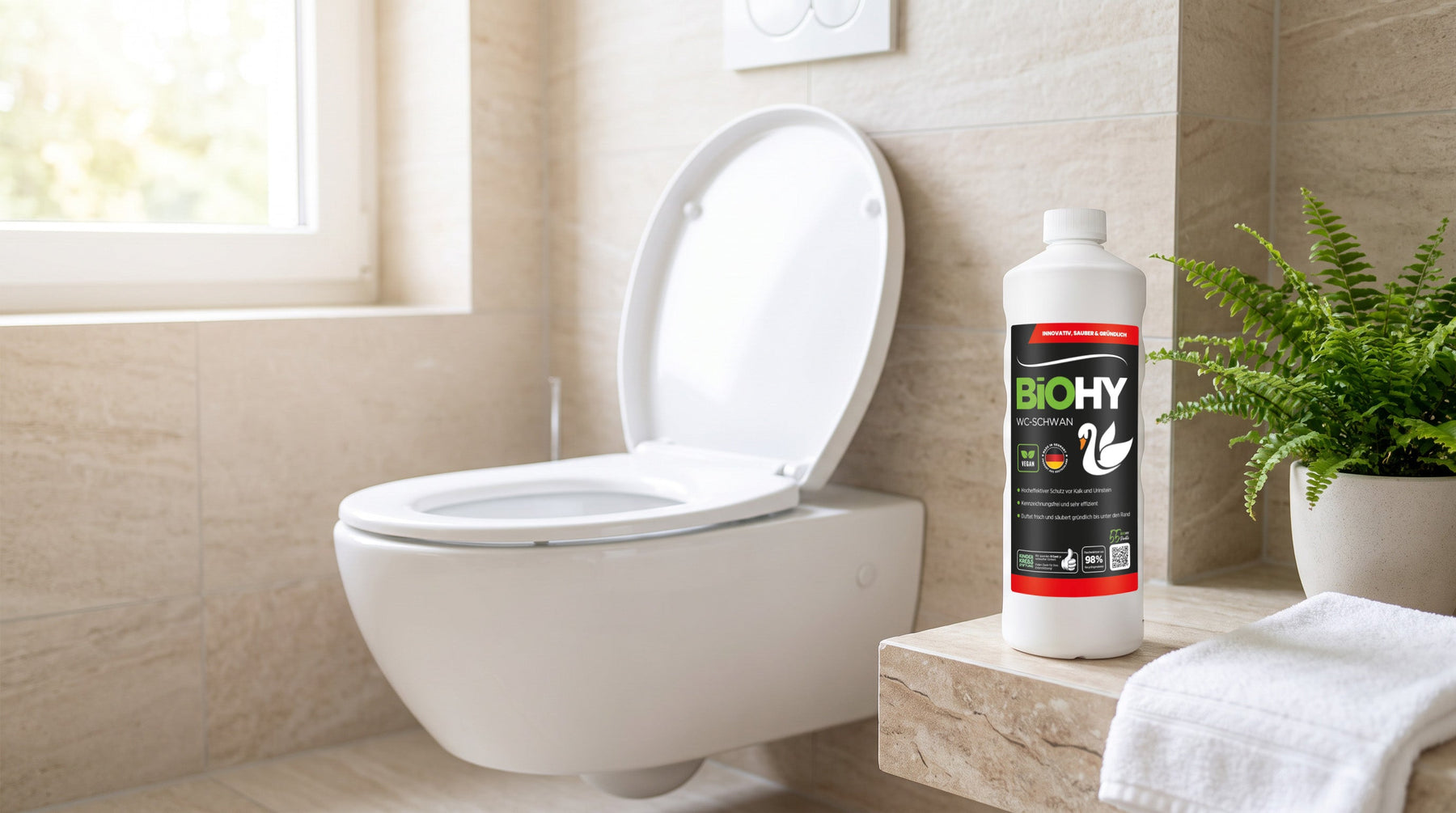 Toilette reinigen: Urinstein und Kalk unter dem Spülrand entfernen