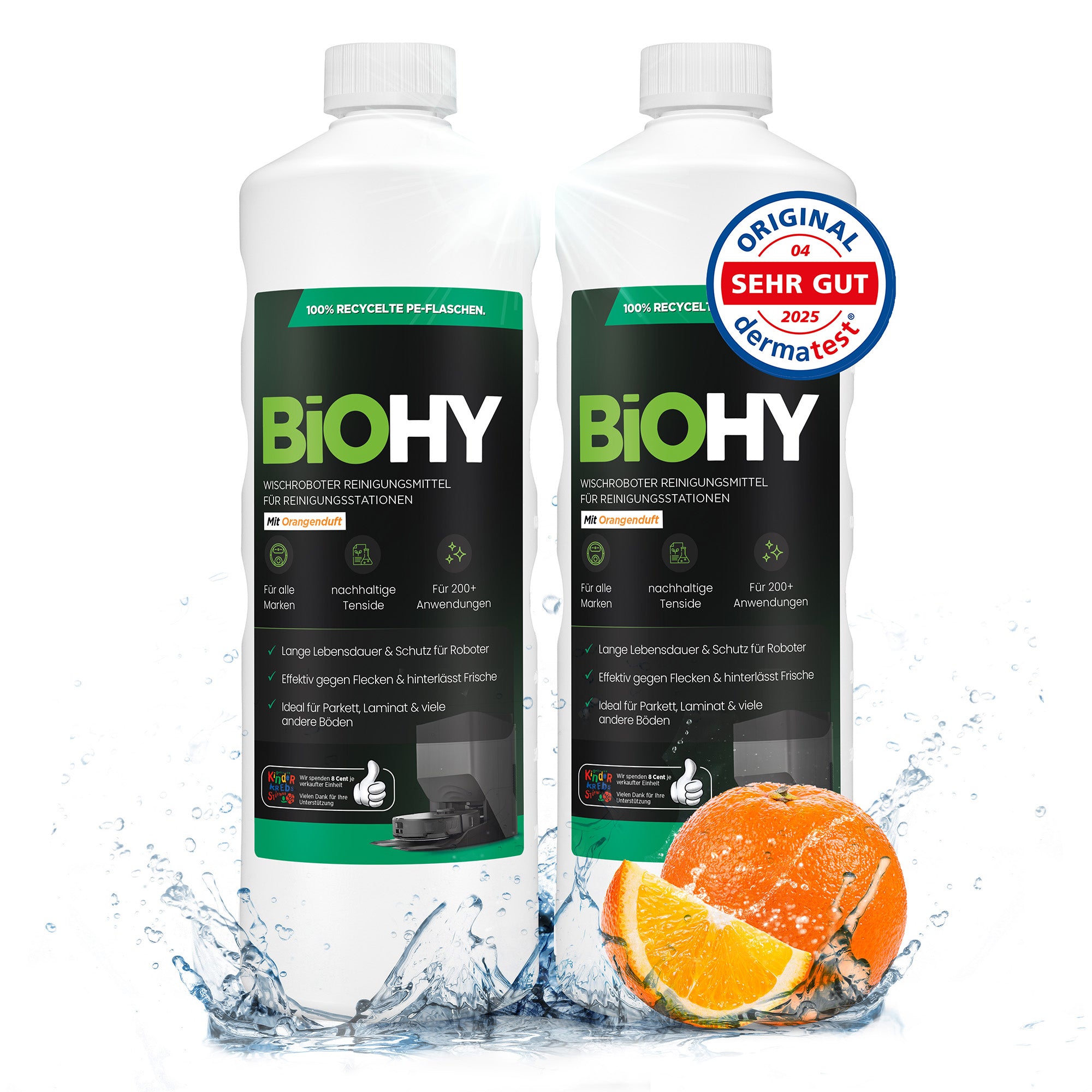 BiOHY Mopping robot cleaning agent for cleaning stations, cleaner for mopping robots, non-mudding floor cleaner, organic concentrate