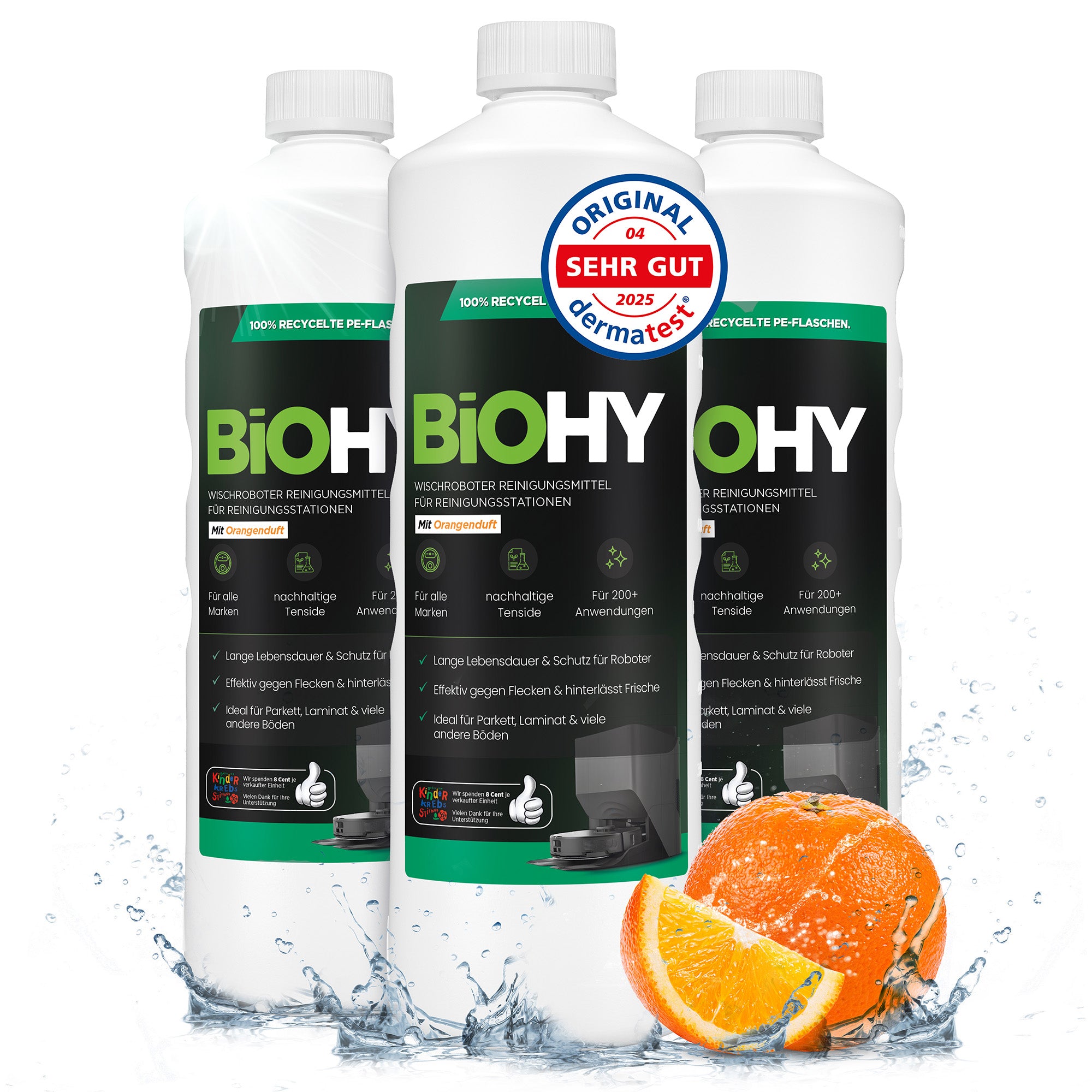 BiOHY Mopping robot cleaning agent for cleaning stations, cleaner for mopping robots, non-mudding floor cleaner, organic concentrate