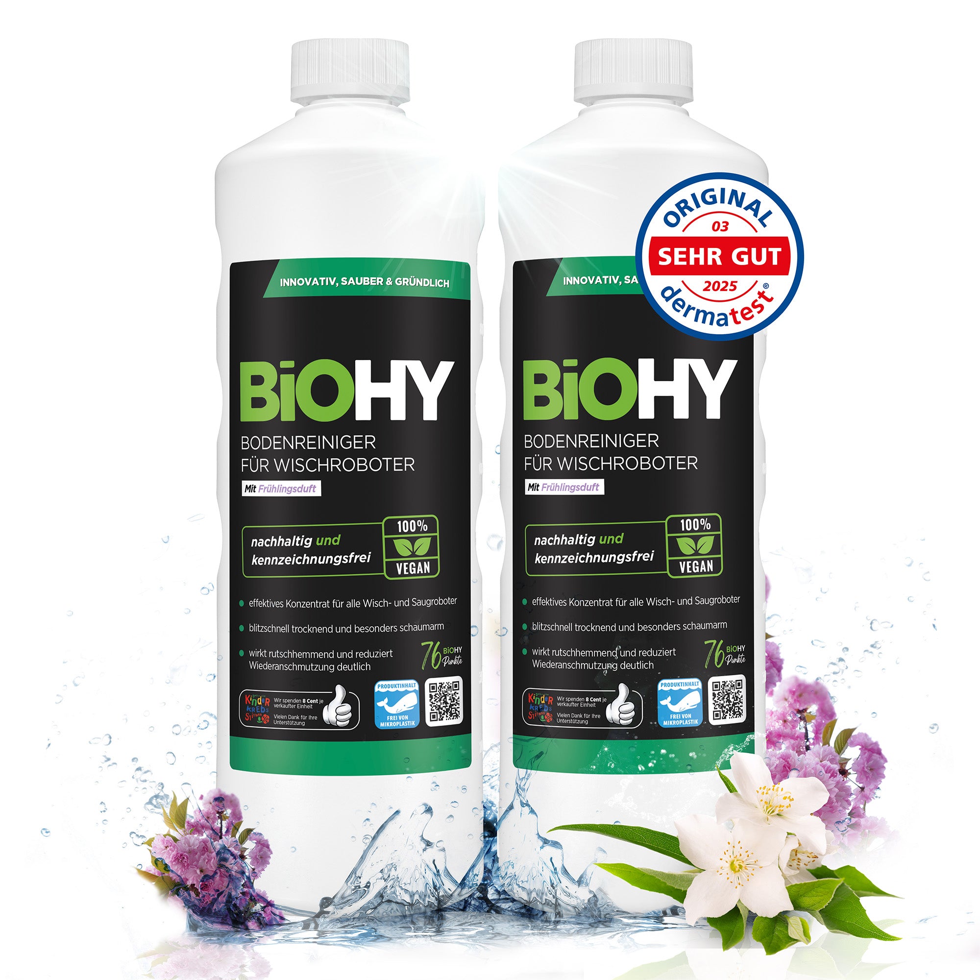 BiOHY floor cleaner for wiping robots, organic cleaner, floor wiping care, non-foaming floor cleaner