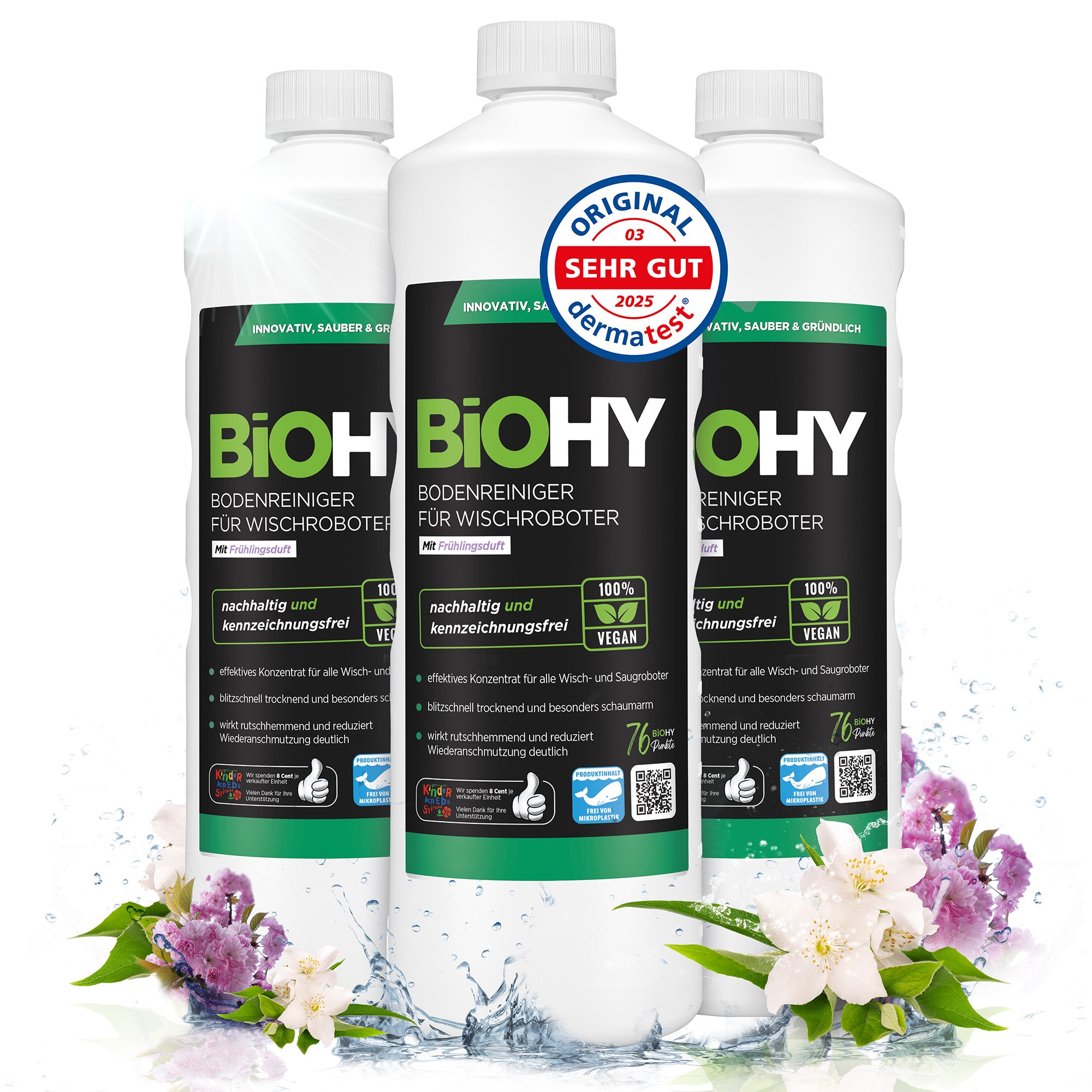 BiOHY floor cleaner for wiping robots, organic cleaner, floor wiping care, non-foaming floor cleaner