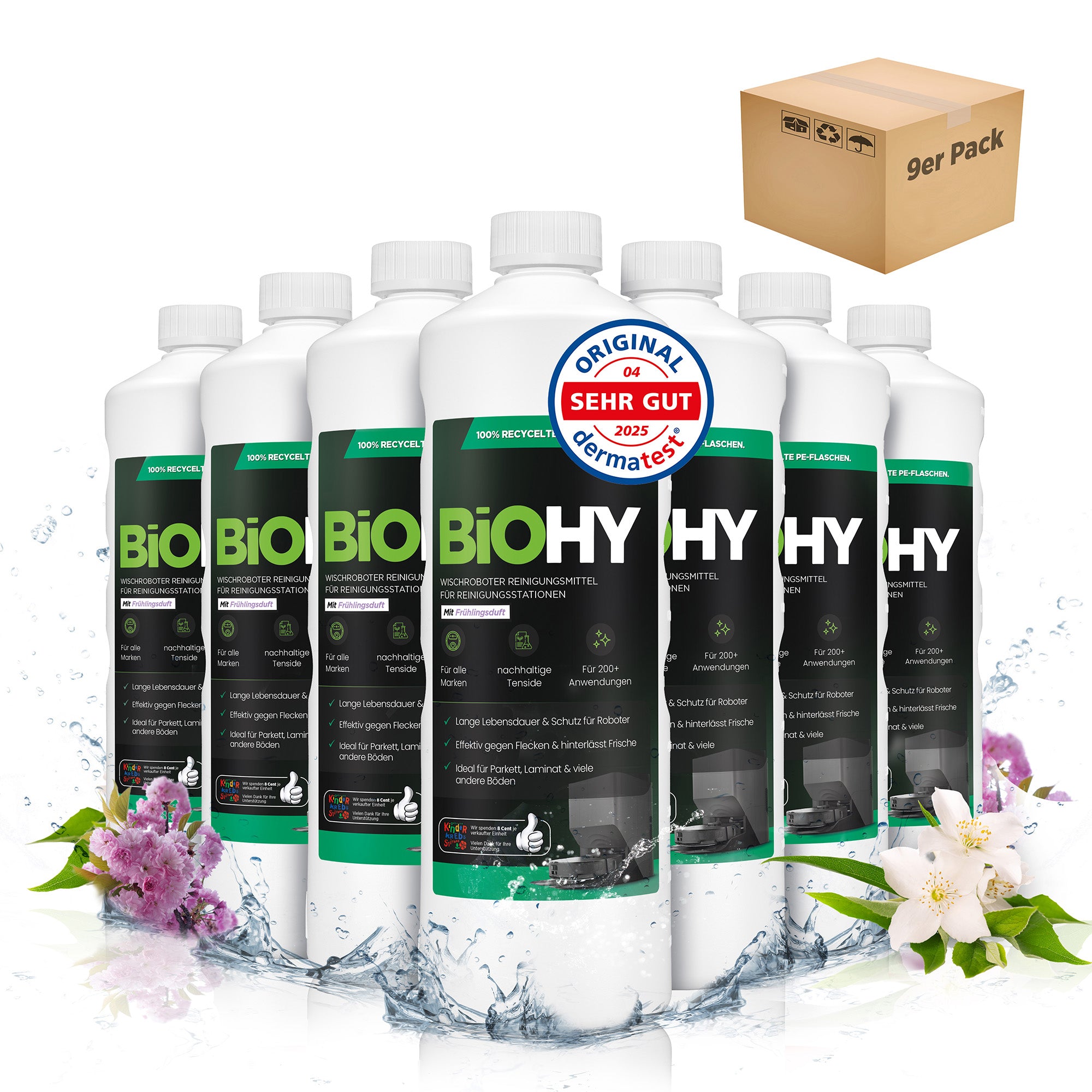 BiOHY Mopping robot cleaning agent for cleaning stations, cleaner for mopping robots, non-mudding floor cleaner, organic concentrate