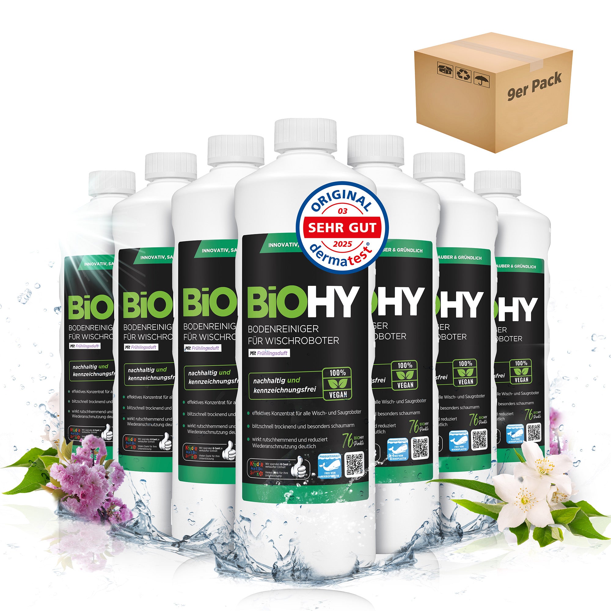 BiOHY floor cleaner for wiping robots, organic cleaner, floor wiping care, non-foaming floor cleaner