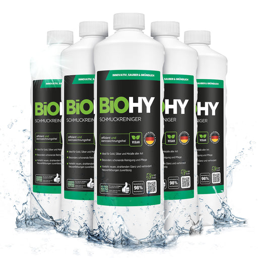 BiOHY Schmuckreiniger 6er-Pack (6 x 1 Liter) – Vorratspack für Goldschmiede