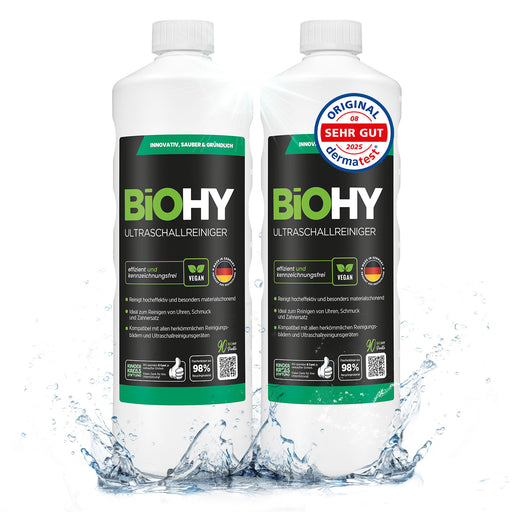 BiOHY Ultraschallreiniger 2er-Pack (2 x 1 Liter) – Vorteilspack für Werkstatt und Labor