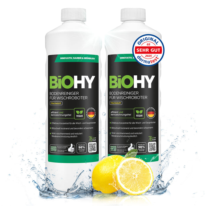 BiOHY Bodenreiniger für Wischroboter – nicht schäumendes Bio-Konzentrat für Roborock, Dreame & Ecovacs (Bio-Konzentrat & vegan)