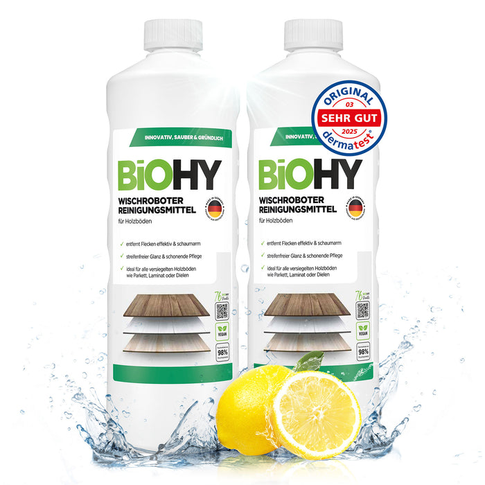 BiOHY Nettoyant pour robot d'essuyage, Nettoyant pour robot d'essuyage, Nettoyant pour sol non polluant, Bio concentré