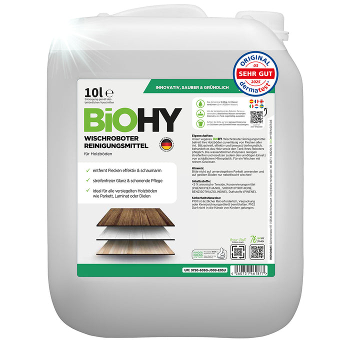 BiOHY Nettoyant pour robot d'essuyage, Nettoyant pour robot d'essuyage, Nettoyant pour sol non polluant, Bio concentré