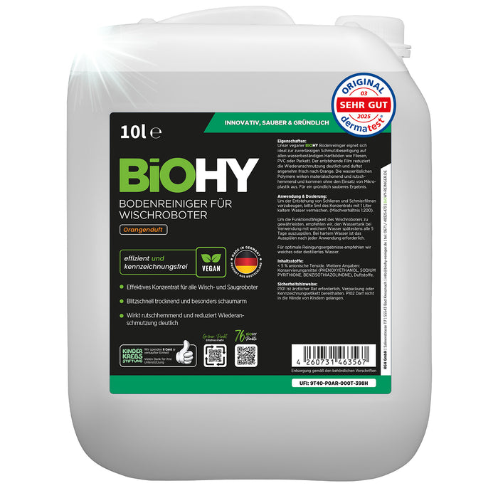 BiOHY Nettoyant sols pour robots de nettoyage, Nettoyant bio, Entretien des sols, Nettoyant sols non moussant