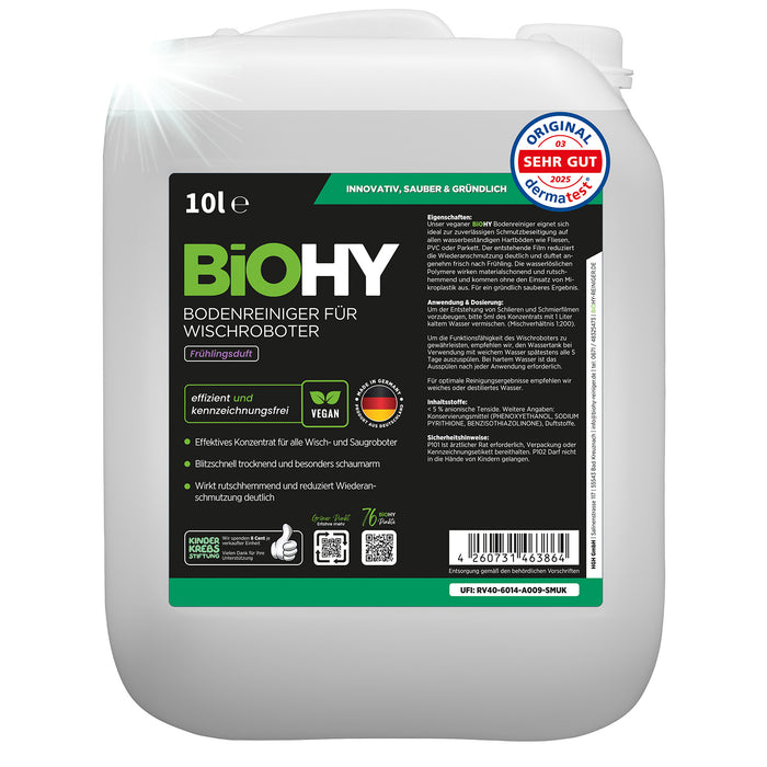 BiOHY Nettoyant sols pour robots de nettoyage, Nettoyant bio, Entretien des sols, Nettoyant sols non moussant