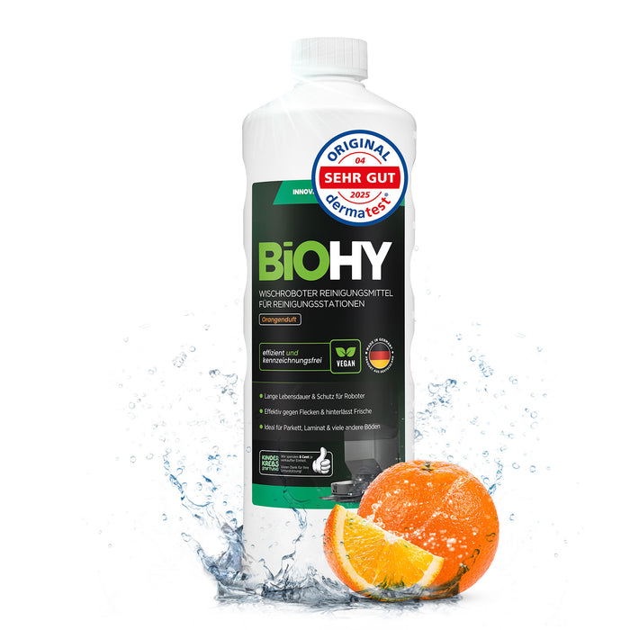 BiOHY Nettoyant pour stations de nettoyage de robots d'essuyage, Nettoyant pour robots d'essuyage, Nettoyant pour sols non polluant, Bio concentré