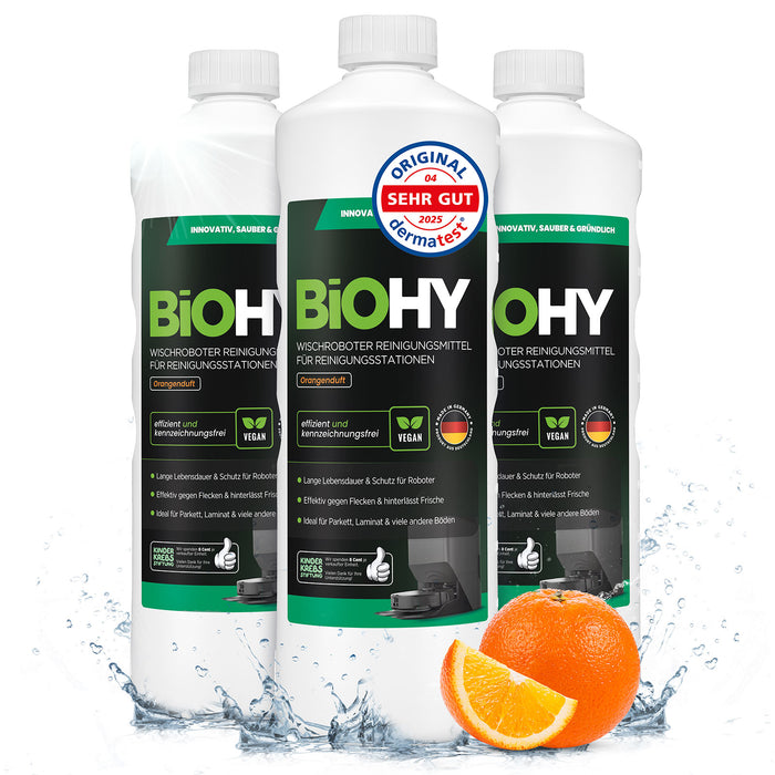 BiOHY Nettoyant pour stations de nettoyage de robots d'essuyage, Nettoyant pour robots d'essuyage, Nettoyant pour sols non polluant, Bio concentré