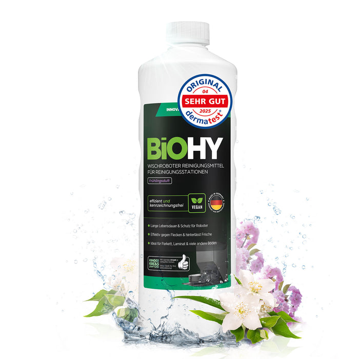 BiOHY Nettoyant pour stations de nettoyage de robots d'essuyage, Nettoyant pour robots d'essuyage, Nettoyant pour sols non polluant, Bio concentré