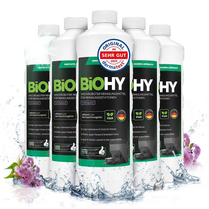BiOHY Nettoyant pour stations de nettoyage de robots d'essuyage, Nettoyant pour robots d'essuyage, Nettoyant pour sols non polluant, Bio concentré