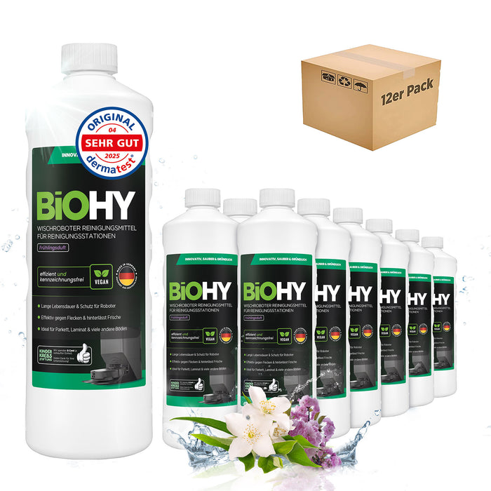 BiOHY Nettoyant pour stations de nettoyage de robots d'essuyage, Nettoyant pour robots d'essuyage, Nettoyant pour sols non polluant, Bio concentré