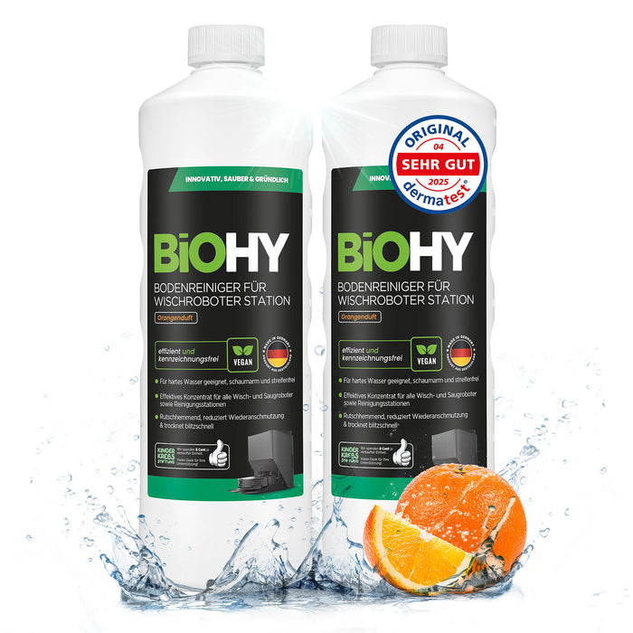 BiOHY Bodenreiniger für Wischroboter Station mit Orangenduft