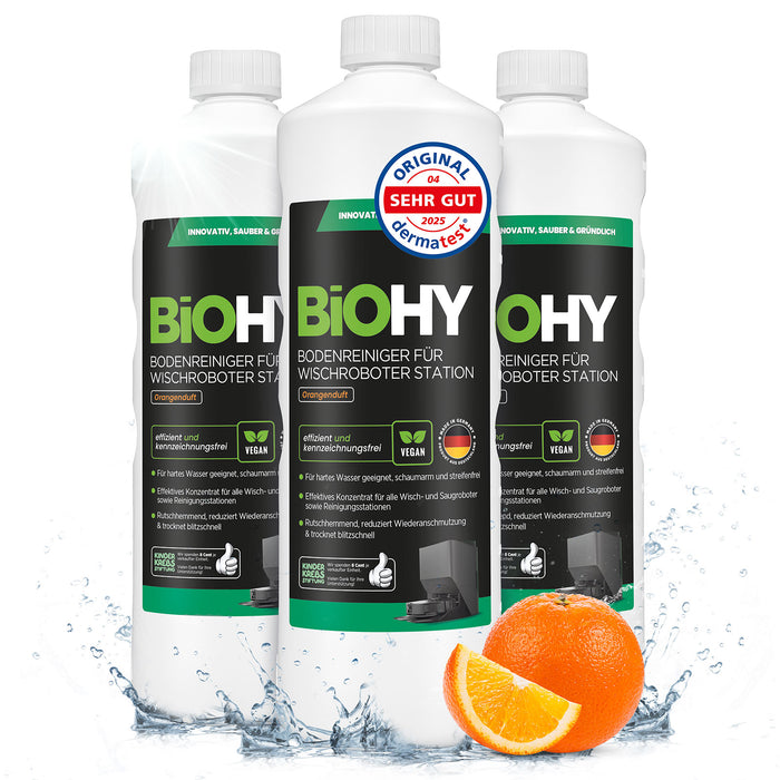 BiOHY Bodenreiniger für Wischroboter Station mit Orangenduft
