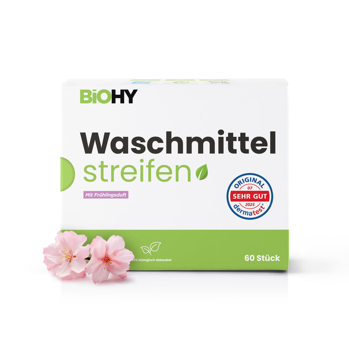 BiOHY Waschmittel Blätter, Waschmittel Streifen, Reisewaschmittel, wasserlösliches Waschpapier