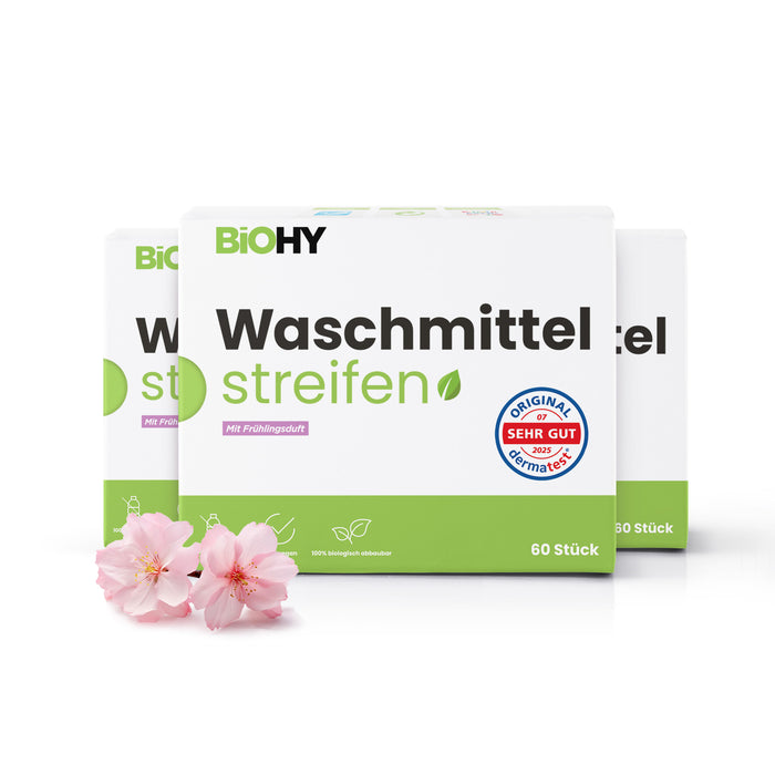 BiOHY Waschmittel Blätter, Waschmittel Streifen, Reisewaschmittel, wasserlösliches Waschpapier
