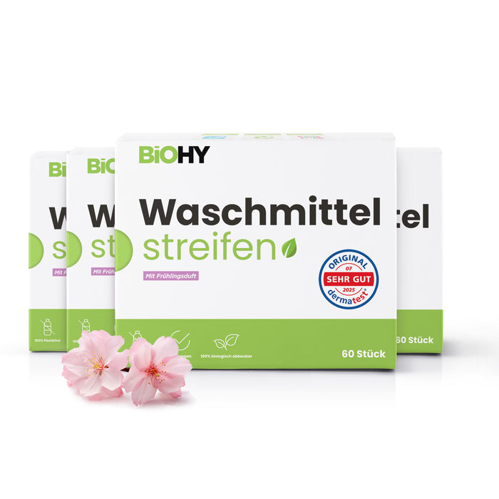 BiOHY Waschmittel Blätter, Waschmittel Streifen, Reisewaschmittel, wasserlösliches Waschpapier