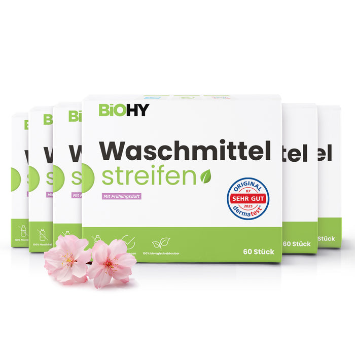 BiOHY Waschmittel Blätter, Waschmittel Streifen, Reisewaschmittel, wasserlösliches Waschpapier