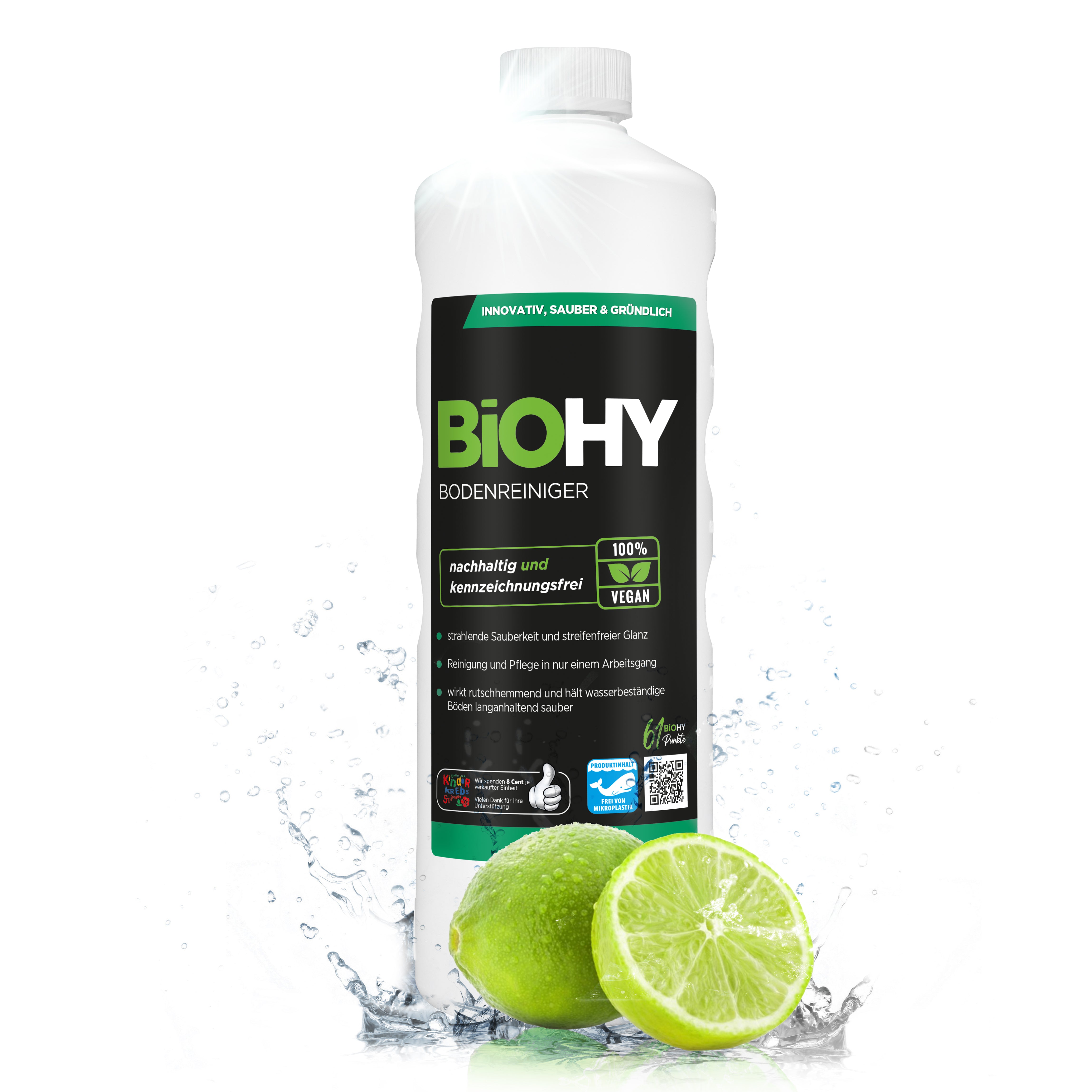 BiOHY Bodenreiniger, Fußbodenreiniger, Nicht schäumender Bodenreiniger, Bio-Konzentrat