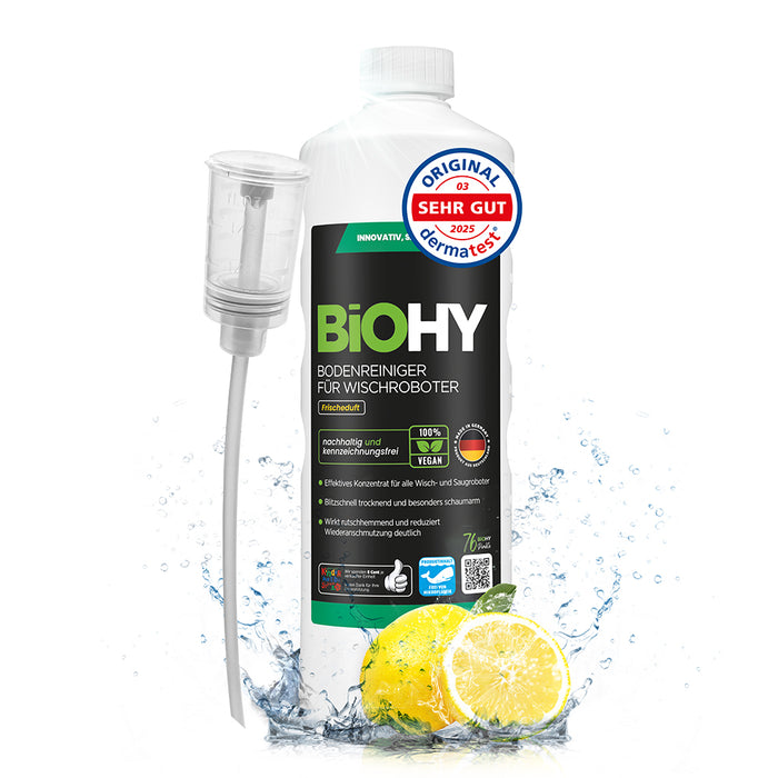 BiOHY Bodenreiniger für Wischroboter, Bio Reiniger, Bodenwischpflege, Nicht schäumender Bodenreiniger