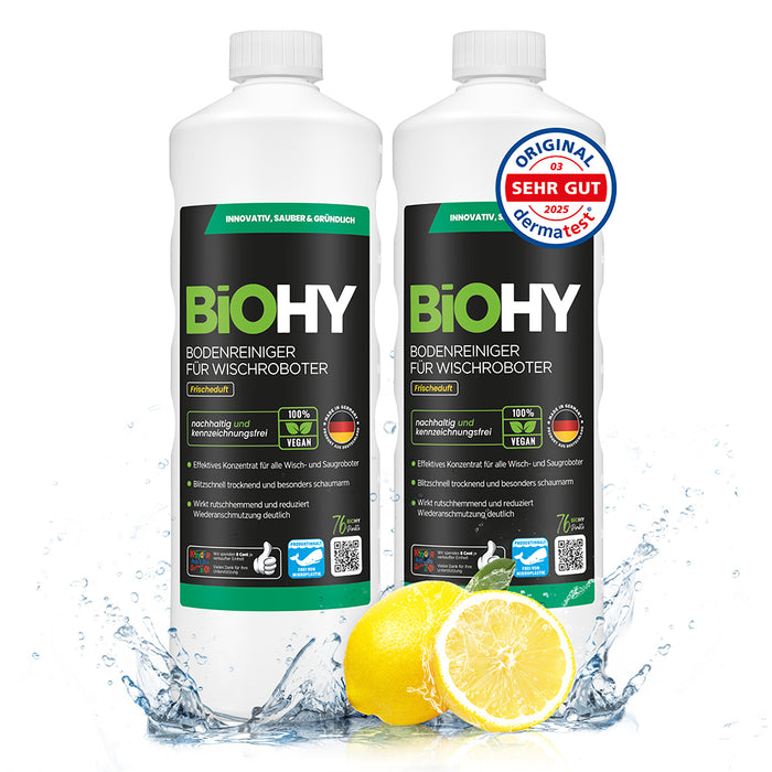 BiOHY Bodenreiniger für Wischroboter, Bio Reiniger, Bodenwischpflege, Nicht schäumender Bodenreiniger