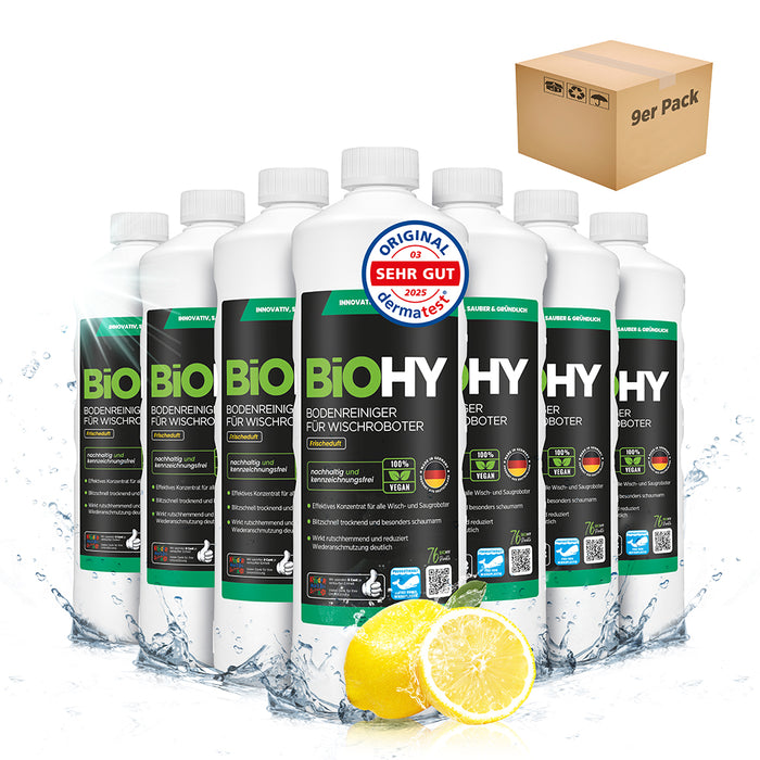 BiOHY Bodenreiniger für Wischroboter, Bio Reiniger, Bodenwischpflege, Nicht schäumender Bodenreiniger