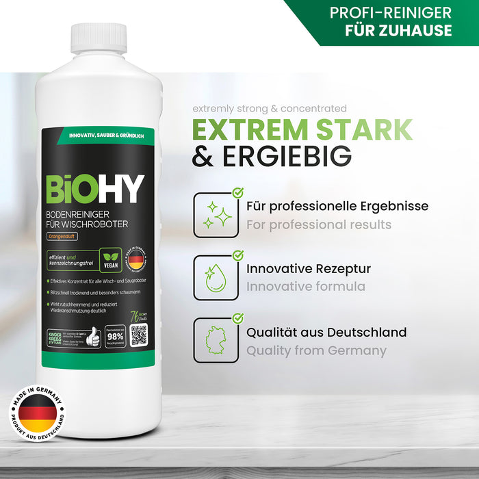 BiOHY Nettoyant sols pour robots de nettoyage, Nettoyant bio, Entretien des sols, Nettoyant sols non moussant