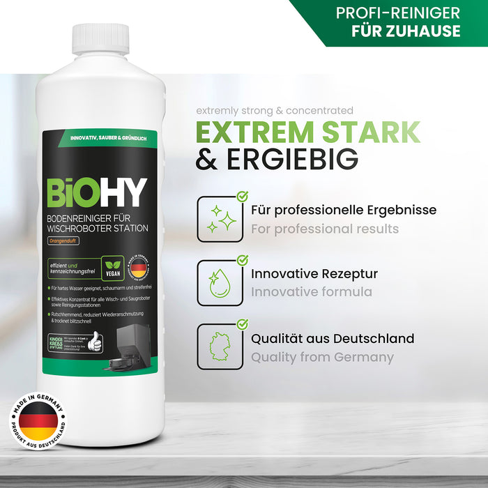 BiOHY Bodenreiniger für Wischroboter Station mit Orangenduft
