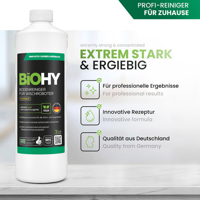 BiOHY Nettoyant sols pour robots de nettoyage, Nettoyant bio, Entretien des sols, Nettoyant sols non moussant