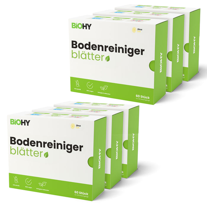 BiOHY Bodenreiniger Blätter, Nachhaltige Reinigungsblätter, 100% biologisch abbaubar, Wasserlösliche Reinigung für Holz, Laminat, Fliesen, PVC