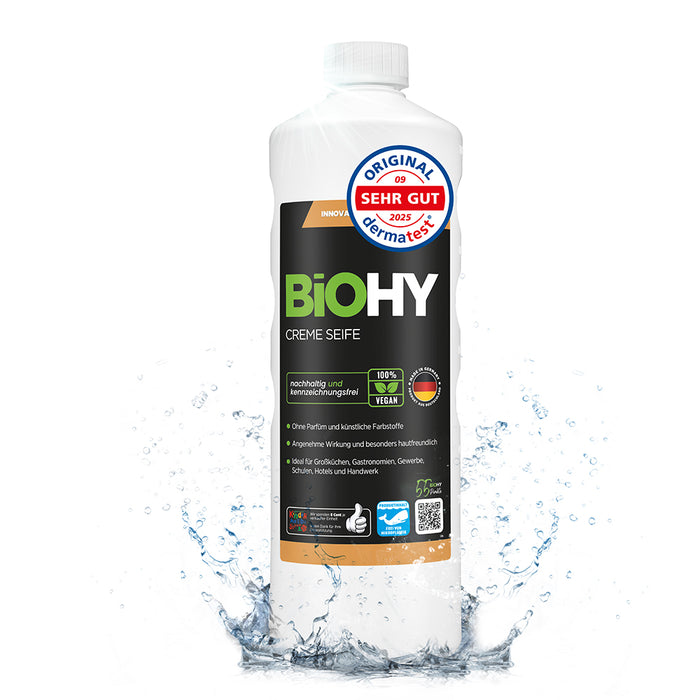 Savon crème BiOHY, Lotion lavante douce pour la peau, Savon pour les mains sans phosphate, Crème de savon relipidante