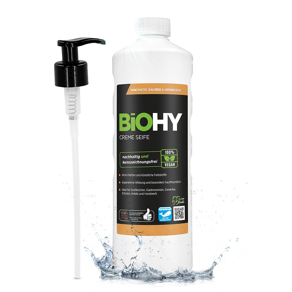 BiOHY cream soap, skin-friendly washing lotion, phosphate-free hand soap, moisturizing soap cream