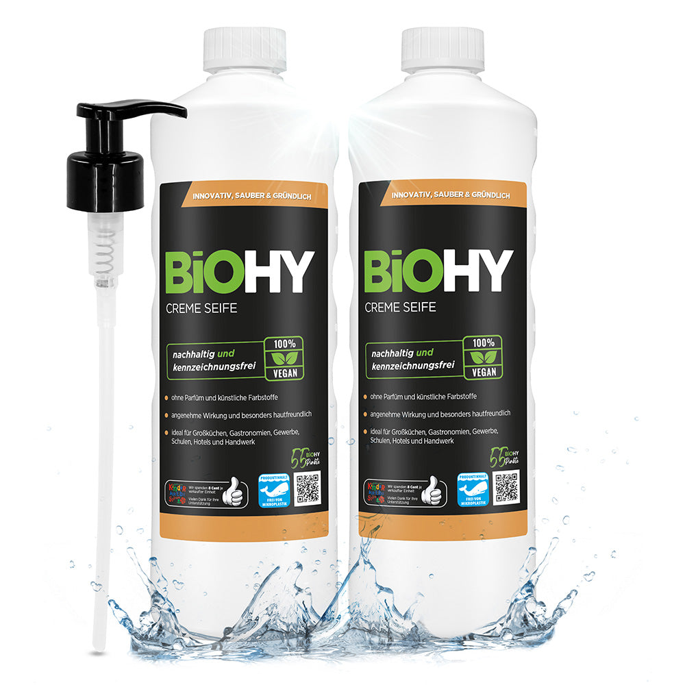 BiOHY cream soap, skin-friendly washing lotion, phosphate-free hand soap, moisturizing soap cream