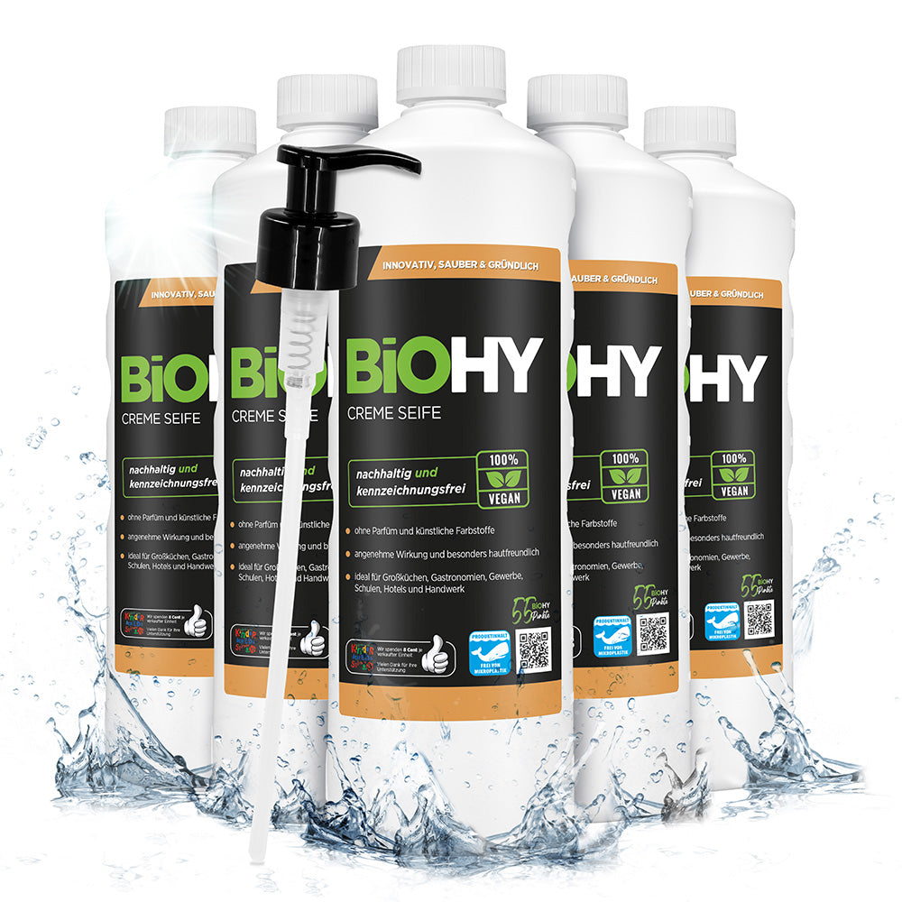 BiOHY cream soap, skin-friendly washing lotion, phosphate-free hand soap, moisturizing soap cream