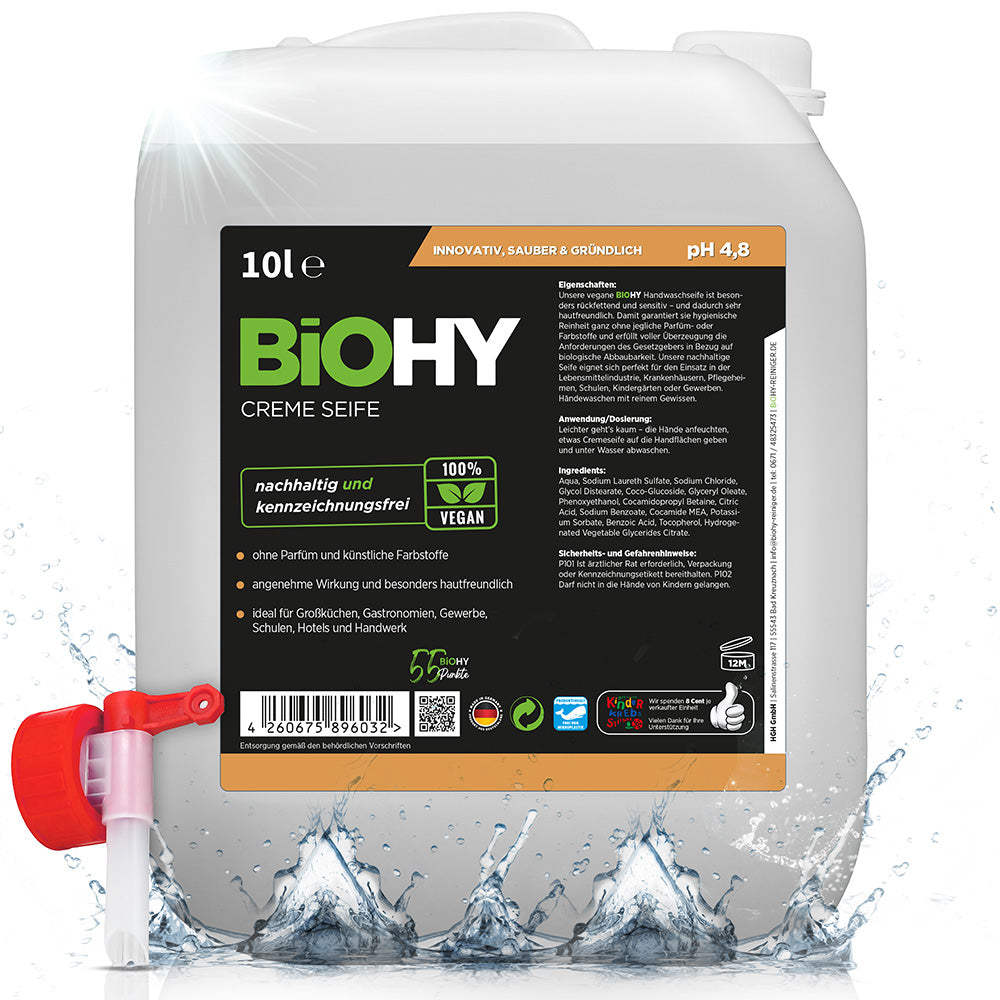 BiOHY cream soap, skin-friendly washing lotion, phosphate-free hand soap, moisturizing soap cream