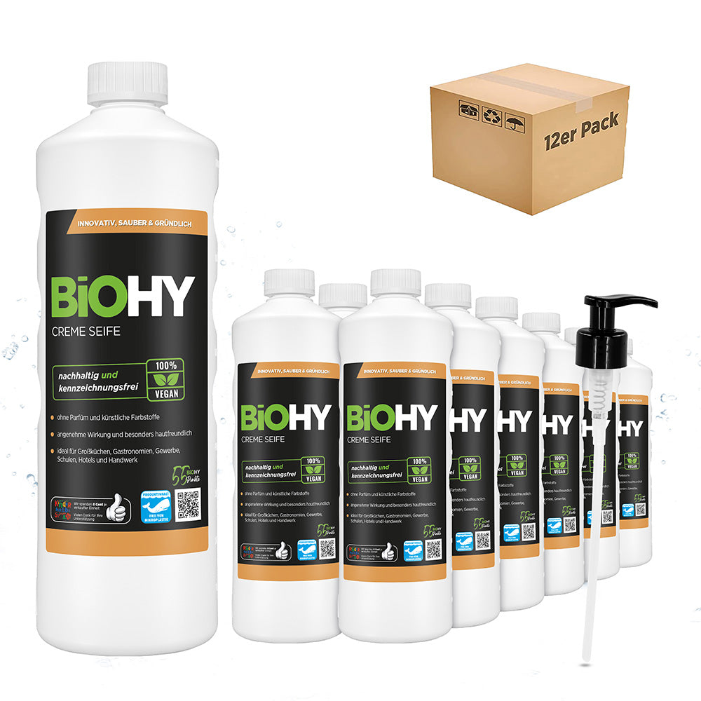 BiOHY cream soap, skin-friendly washing lotion, phosphate-free hand soap, moisturizing soap cream