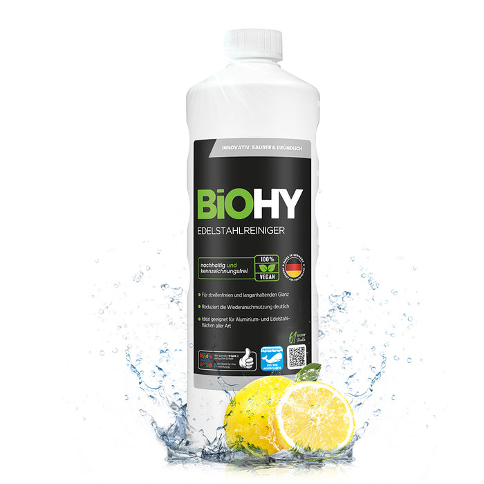 BiOHY Edelstahlreiniger, Edelstahlreiniger Spray, Edelstahlpflegemittel, Edelstahl Putzmittel