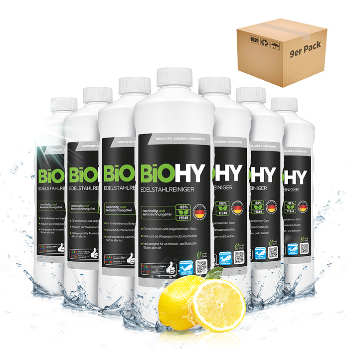 BiOHY Edelstahlreiniger, Edelstahlreiniger Spray, Edelstahlpflegemittel, Edelstahl Putzmittel