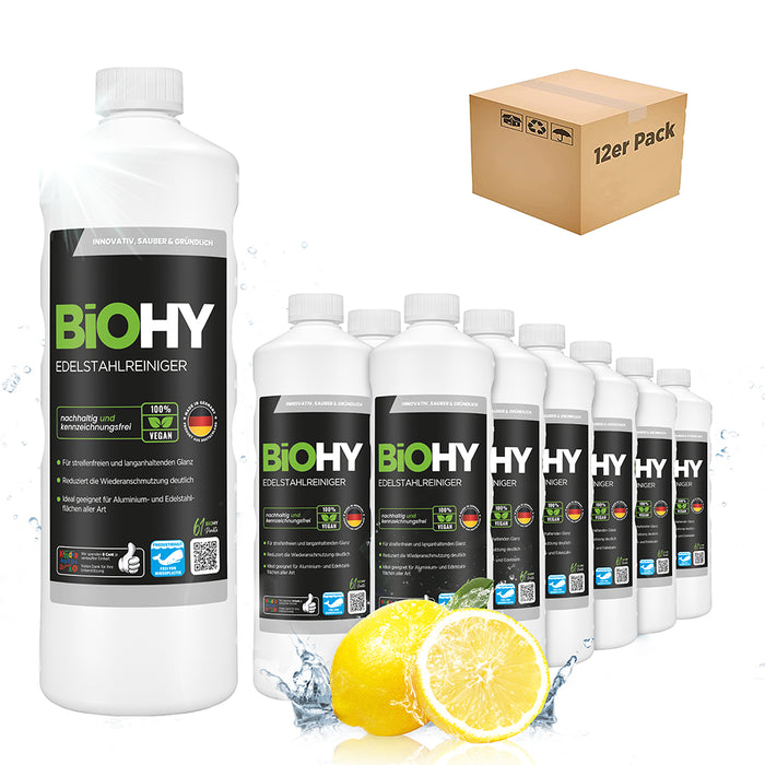 BiOHY Edelstahlreiniger, Edelstahlreiniger Spray, Edelstahlpflegemittel, Edelstahl Putzmittel