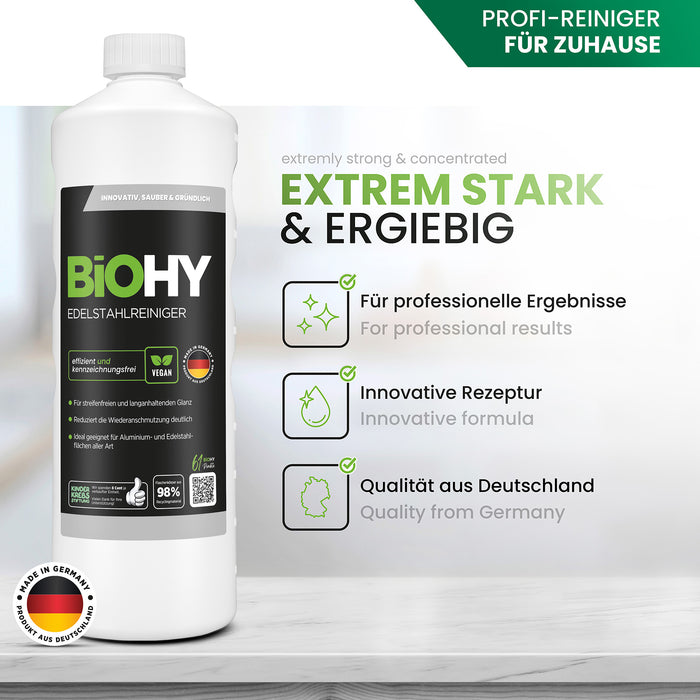 BiOHY nettoyant inox, nettoyant inox spray, produit d'entretien inox, produit de nettoyage inox