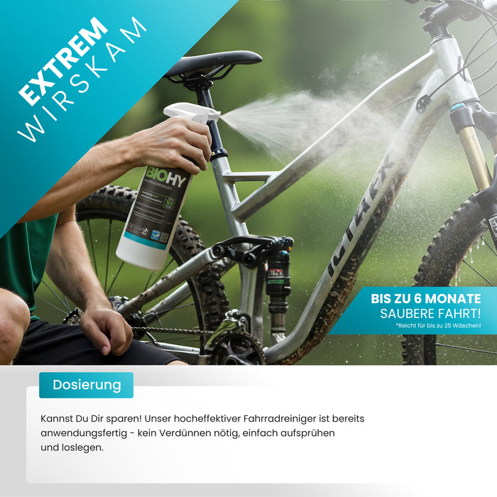 fahrradrahmen pflegemittel BiOHY Fahrradreiniger, Fahrrad-Pflegemittel, Schonende Fahrradreinigung, Bio-Reiniger für alle Fahrradteile