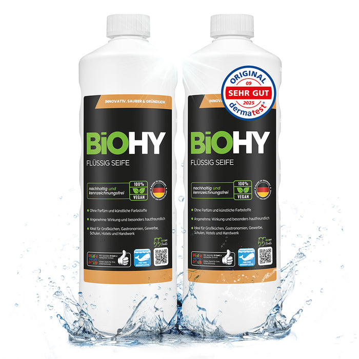 BiOHY Savon liquide, Savon liquide pour les mains, Savon pour le visage, Lotion lavante sensible