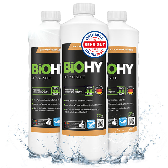 BiOHY Savon liquide, Savon liquide pour les mains, Savon pour le visage, Lotion lavante sensible