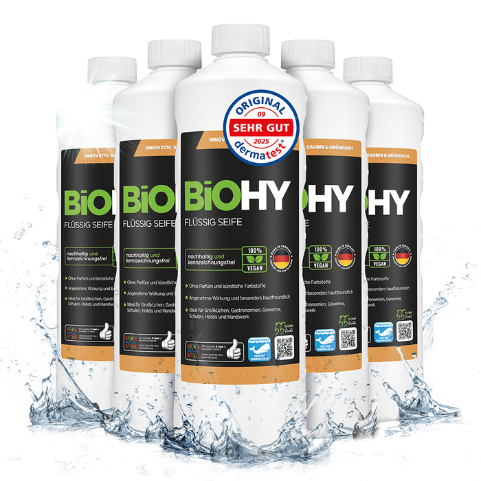 BiOHY Savon liquide, Savon liquide pour les mains, Savon pour le visage, Lotion lavante sensible