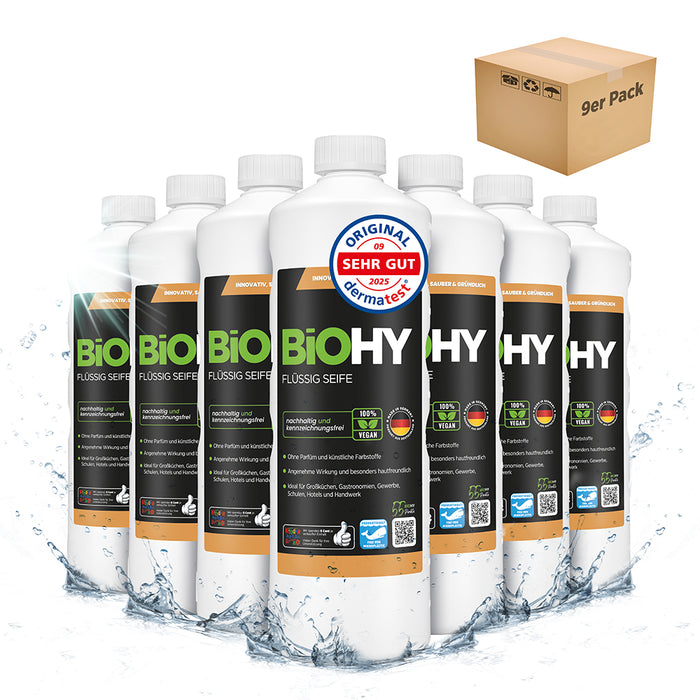 BiOHY Savon liquide, Savon liquide pour les mains, Savon pour le visage, Lotion lavante sensible