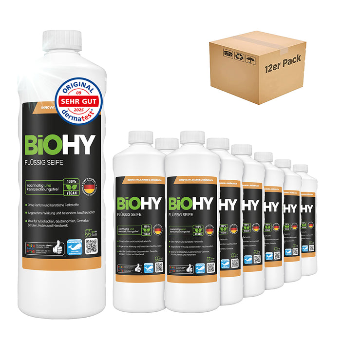 BiOHY Savon liquide, Savon liquide pour les mains, Savon pour le visage, Lotion lavante sensible