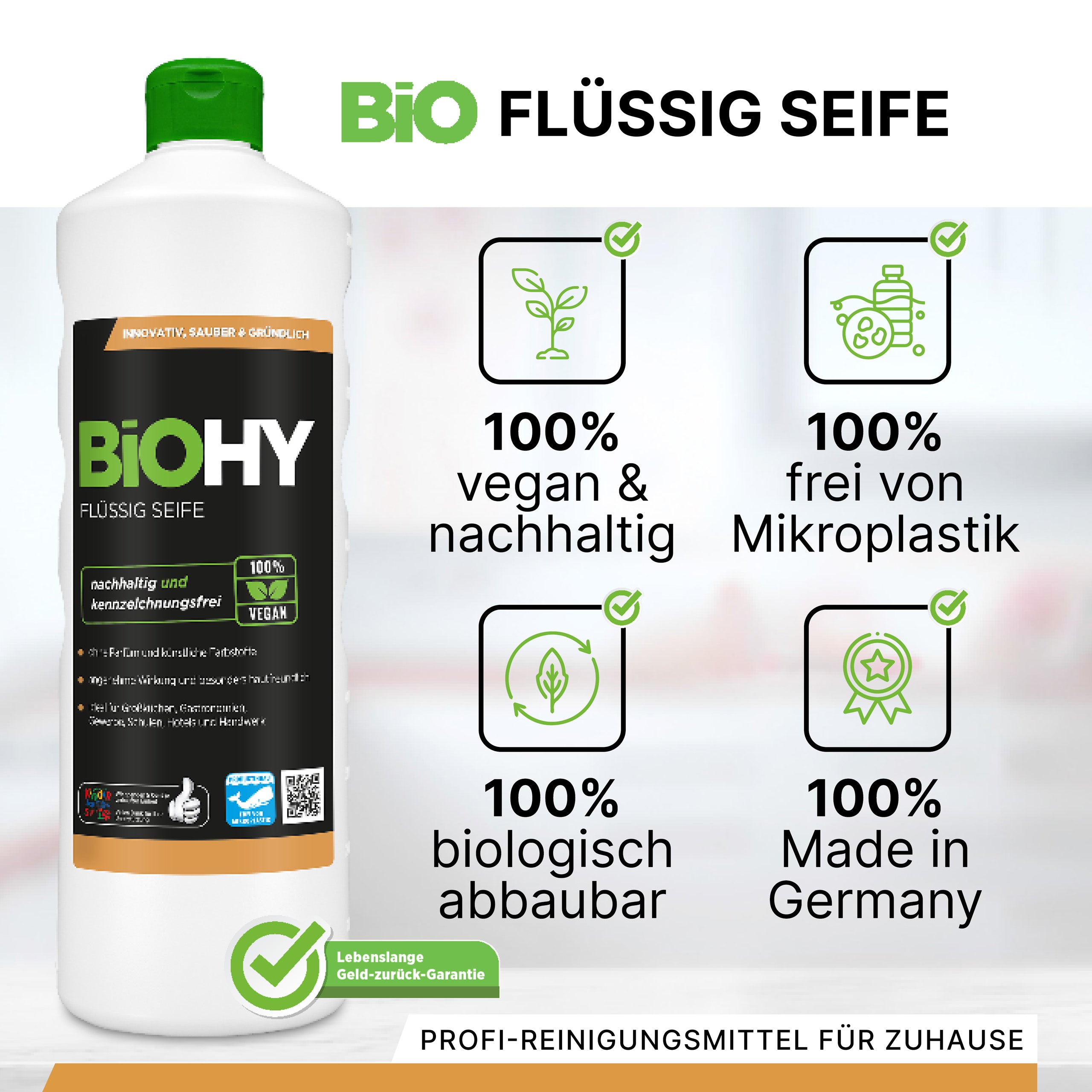 BiOHY Flüssig Seife 10 Liter, Flüssig Seife, Handseife, Waschlotion, B2B